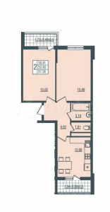 2 -к. квартира, 57 м2, 14 /24 эт. в Краснодаре